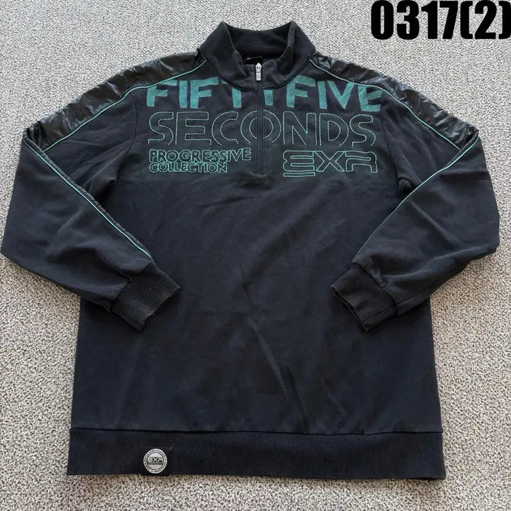 [SOLD OUT] EXR 반집업 맨투맨 블랙 105