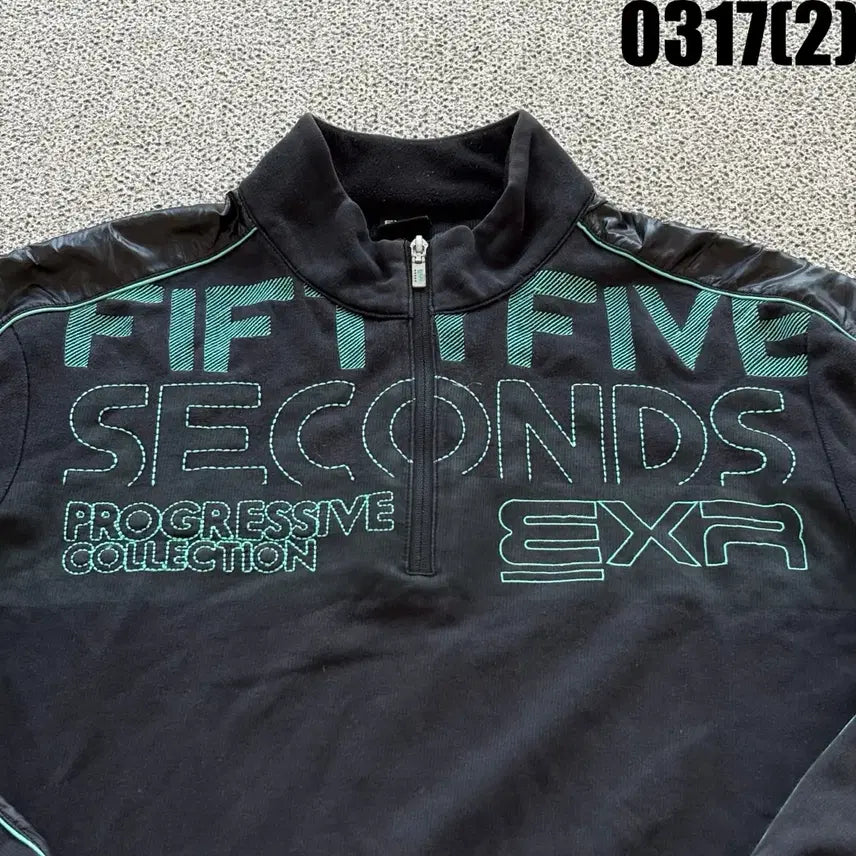 [SOLD OUT] EXR 반집업 맨투맨 블랙 105