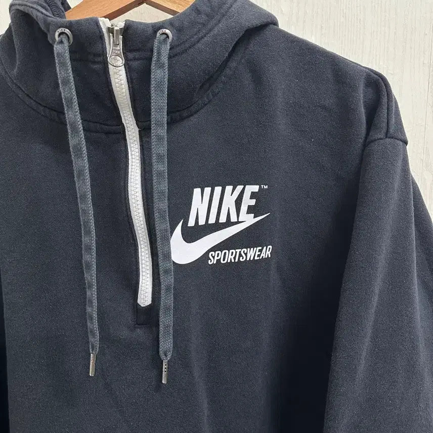 [BUNJANG] Nike Half-Zip Hoodie / 나이키 블랙 하프집업 후드티