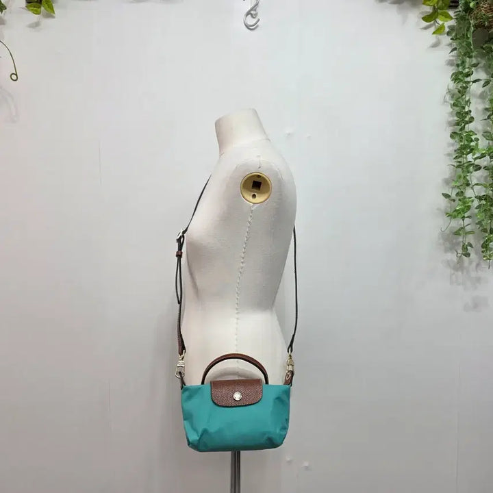 [BUNJANG] Longchamp Le Pliage Original Handle Pouch Mint / 롱샴 르플리아쥬 오리지널 핸들 파우치 민트