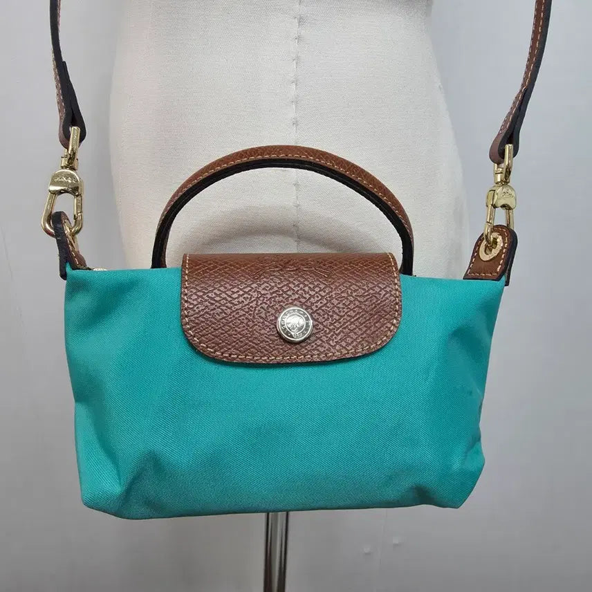 [BUNJANG] Longchamp Le Pliage Original Handle Pouch Mint / 롱샴 르플리아쥬 오리지널 핸들 파우치 민트