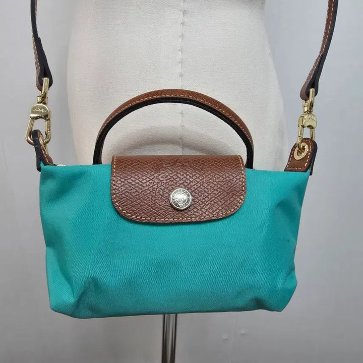 [BUNJANG] Longchamp Le Pliage Original Handle Pouch Mint / 롱샴 르플리아쥬 오리지널 핸들 파우치 민트