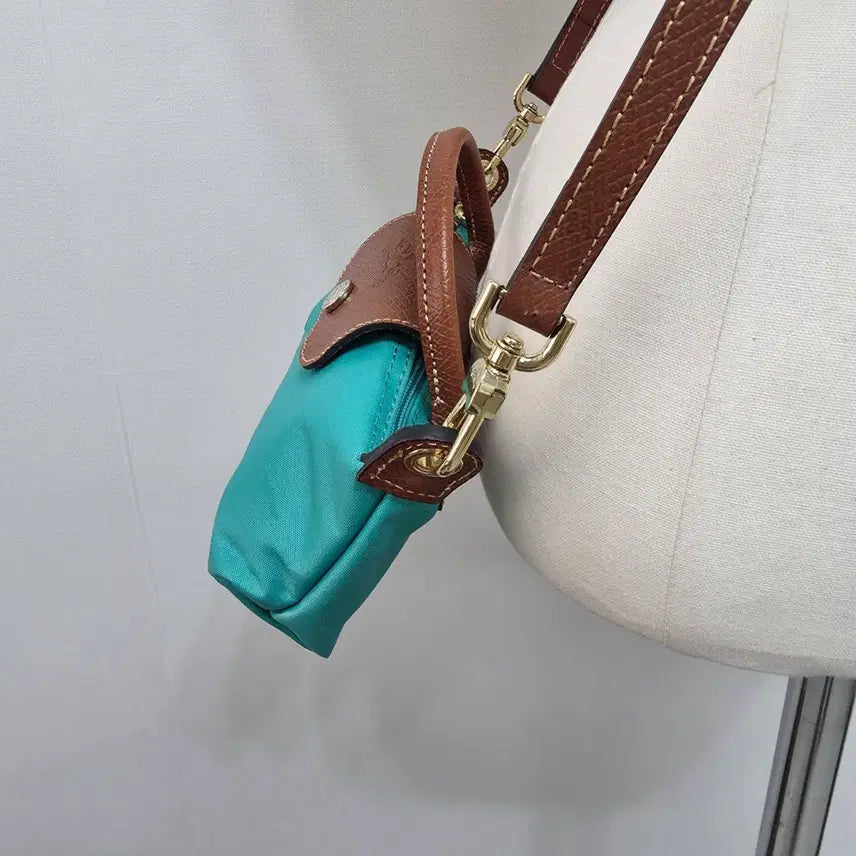 [BUNJANG] Longchamp Le Pliage Original Handle Pouch Mint / 롱샴 르플리아쥬 오리지널 핸들 파우치 민트
