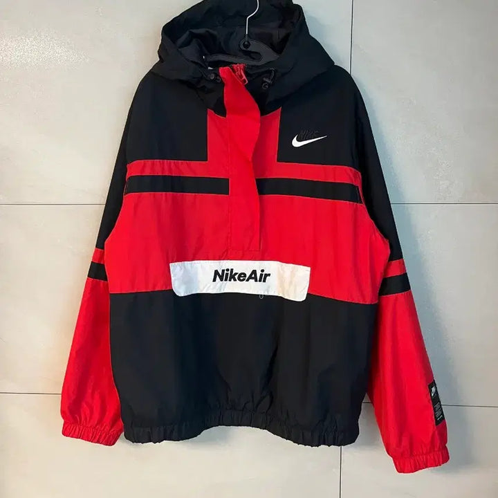[BUNJANG] Nike NSW Air Woven Anorak Windbreaker Jacket / [XL] 나이키 NSW 에어 우븐 아노락 바람막이 레드 블랙