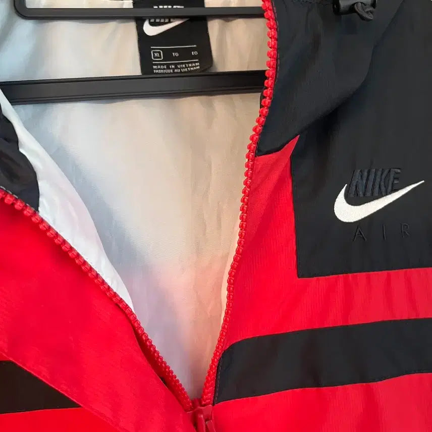 [BUNJANG] Nike NSW Air Woven Anorak Windbreaker Jacket / [XL] 나이키 NSW 에어 우븐 아노락 바람막이 레드 블랙