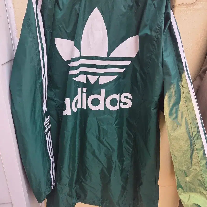 [BUNJANG] Adidas Tri-Stripe Long Coach Jacket / 아디다스 삼선 롱 코치 자켓 그린