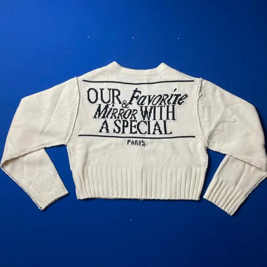 [BUNJANG] ABLEY Back Lettering Crop Knit Top / 에이블리 백레터링 크롭 여성니트