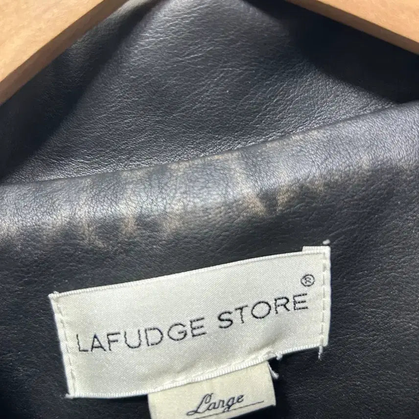 [BUNJANG] LAPLUDGE STORE Black Leather Jacket L Stadium / LAPLUDGE STORE 블랙 레더 자켓 L 스타디움