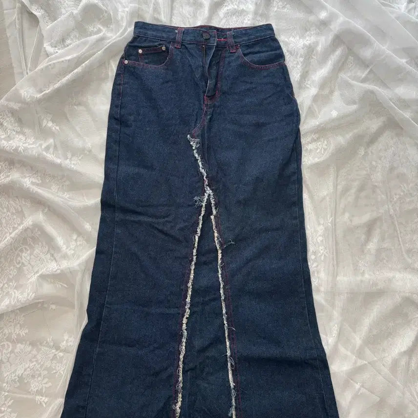 [BUNJANG] Vintage Japanese Denim Long Skirt / 일본 빈티지 절개 데님 롱스커트