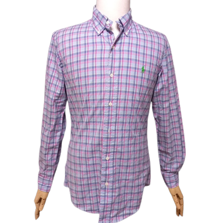[BUNJANG] Ralph Lauren Tartan Check Long Sleeve Shirt / 랄프로렌 시그니처 정품 남자 춘추용 타탄체크 남성 긴팔남방티셔츠90