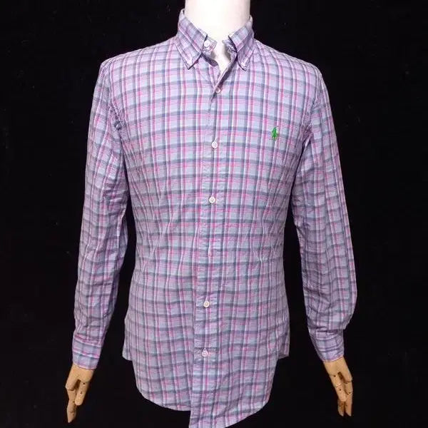 [BUNJANG] Ralph Lauren Tartan Check Long Sleeve Shirt / 랄프로렌 시그니처 정품 남자 춘추용 타탄체크 남성 긴팔남방티셔츠90