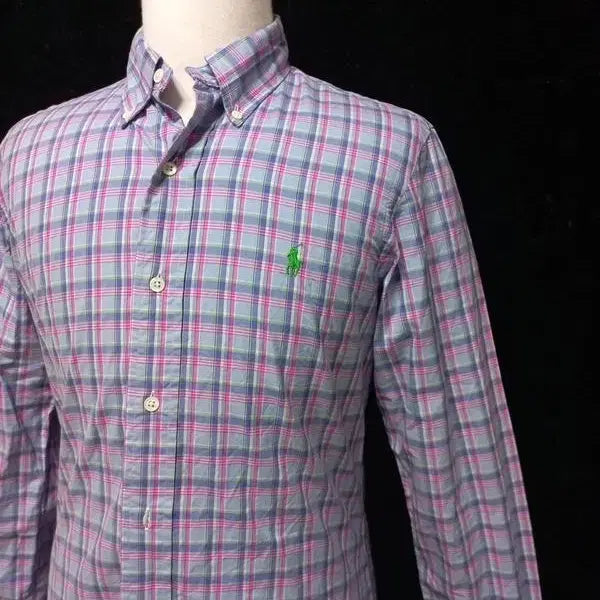 [BUNJANG] Ralph Lauren Tartan Check Long Sleeve Shirt / 랄프로렌 시그니처 정품 남자 춘추용 타탄체크 남성 긴팔남방티셔츠90