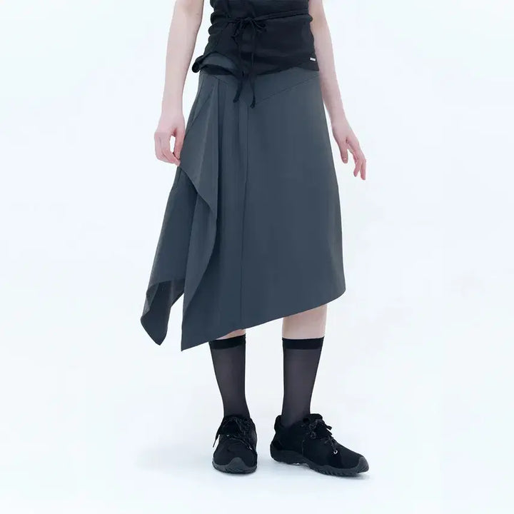 [SOLD OUT] 미세키서울 Side pleats gathered midi skirt