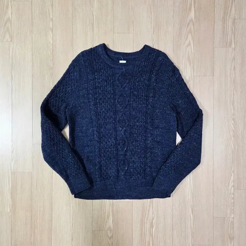 [BUNJANG] Gap Aran Cotton Knit Sweater / 갭 블루 네이비 아란 짜임 코튼 니트