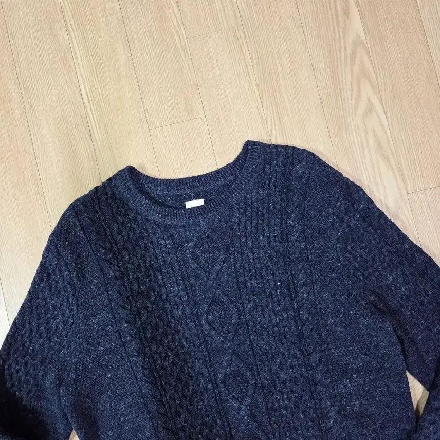 [BUNJANG] Gap Aran Cotton Knit Sweater / 갭 블루 네이비 아란 짜임 코튼 니트