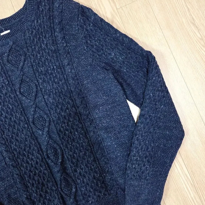 [BUNJANG] Gap Aran Cotton Knit Sweater / 갭 블루 네이비 아란 짜임 코튼 니트