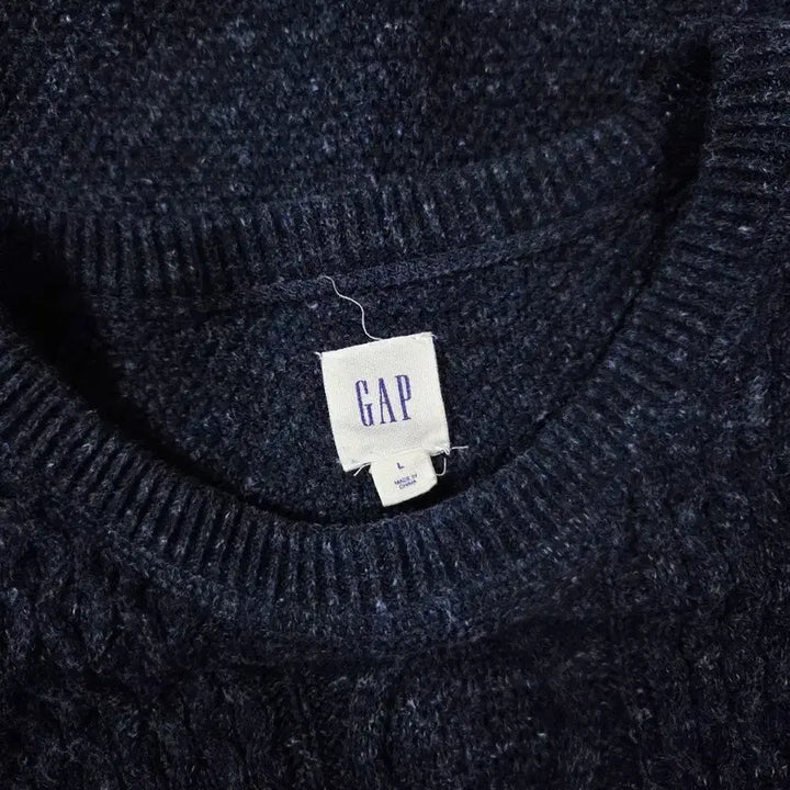[BUNJANG] Gap Aran Cotton Knit Sweater / 갭 블루 네이비 아란 짜임 코튼 니트