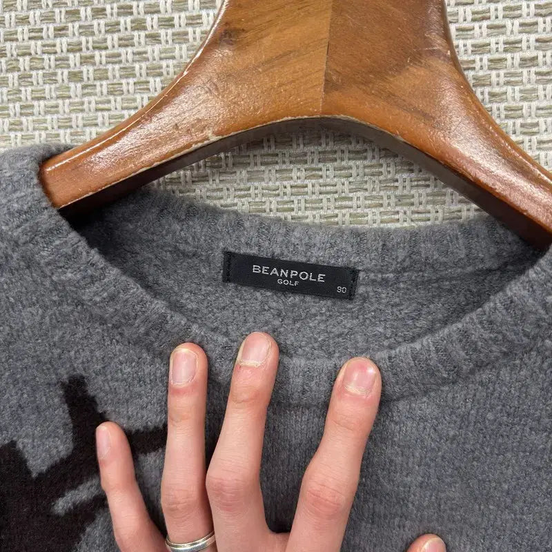 [BUNJANG] Beanpole Golf Casual Wool Knit Sweater / 빈폴 골프 캐주얼 울 니트 스웨터 90 A07583