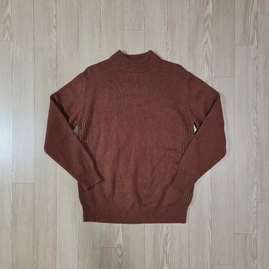[BUNJANG] Nano Universe Brown Cashmere Blend Mock Neck Knit Sweater / 나노 유니버스 브라운 캐시미어 블렌드 모크넥 니트