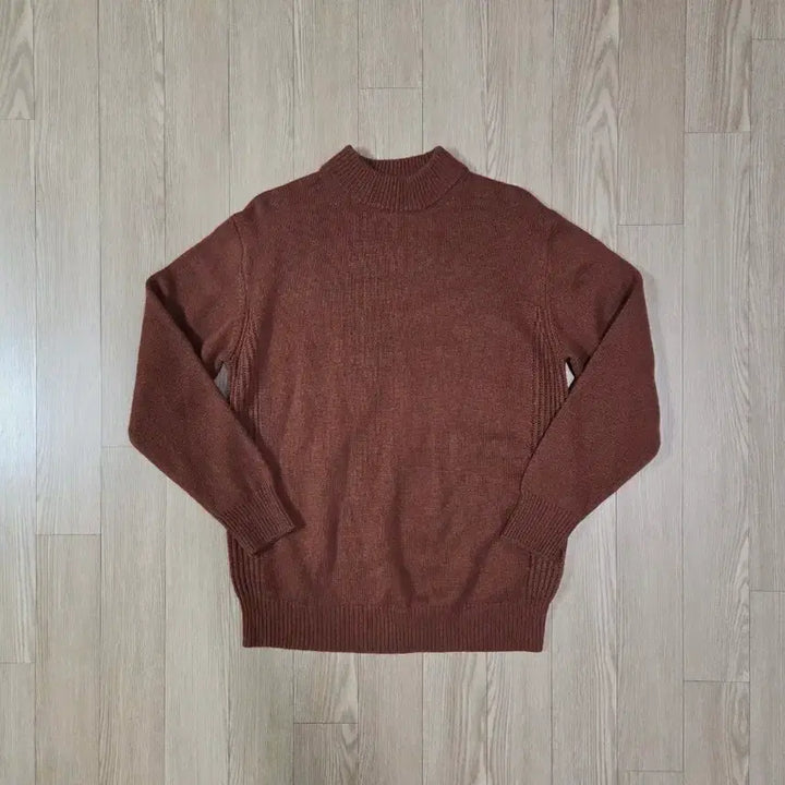 [BUNJANG] Nano Universe Brown Cashmere Blend Mock Neck Knit Sweater / 나노 유니버스 브라운 캐시미어 블렌드 모크넥 니트