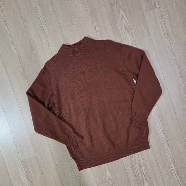 [BUNJANG] Nano Universe Brown Cashmere Blend Mock Neck Knit Sweater / 나노 유니버스 브라운 캐시미어 블렌드 모크넥 니트