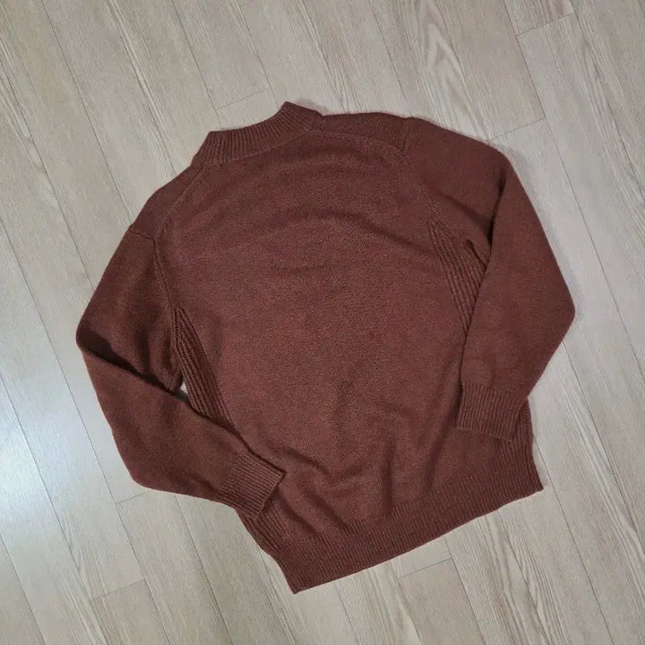[BUNJANG] Nano Universe Brown Cashmere Blend Mock Neck Knit Sweater / 나노 유니버스 브라운 캐시미어 블렌드 모크넥 니트