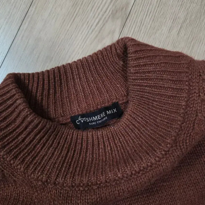 [BUNJANG] Nano Universe Brown Cashmere Blend Mock Neck Knit Sweater / 나노 유니버스 브라운 캐시미어 블렌드 모크넥 니트