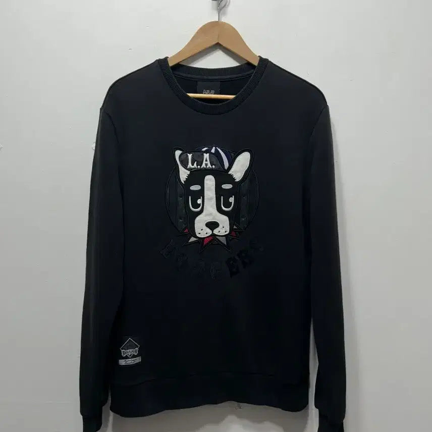 [BUNJANG] MLB LA Dodgers Dog Print Sweatshirt Black XL / MLB LA 다저스 강아지 맨투맨 블랙 XL