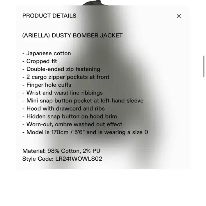 [BUNJANG] Loading Room Dusty Bomber Jacket Gray Color / 로딩룸 dusty bomber jacket 그레이컬러 제니착용 자켓