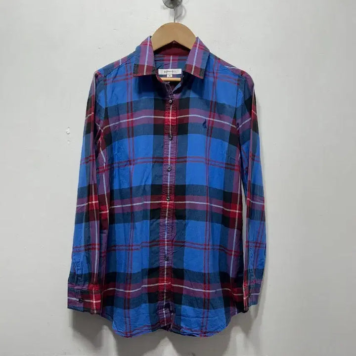 [BUNJANG] Beanpole Blue Red Check Shirt / 빈폴 블루 레드 체크 셔츠 S