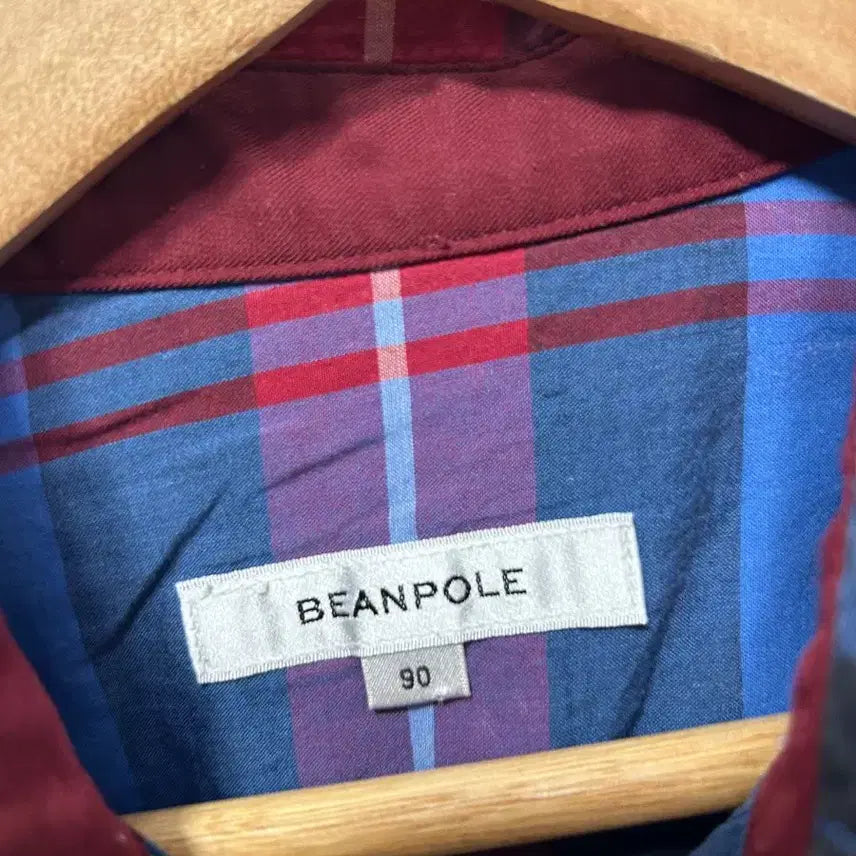 [BUNJANG] Beanpole Blue Red Check Shirt / 빈폴 블루 레드 체크 셔츠 S