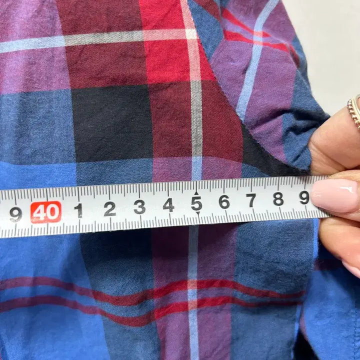 [BUNJANG] Beanpole Blue Red Check Shirt / 빈폴 블루 레드 체크 셔츠 S