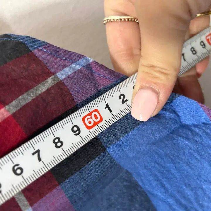 [BUNJANG] Beanpole Blue Red Check Shirt / 빈폴 블루 레드 체크 셔츠 S