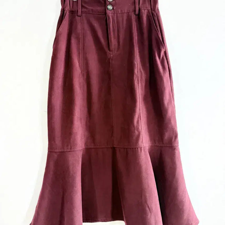 [BUNJANG] Nohea Burgundy Suede Mermaid Long Skirt / 버건디 스웨이드 머메이드 롱스커트