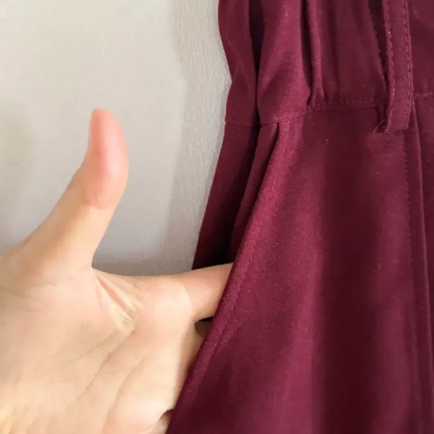 [BUNJANG] Nohea Burgundy Suede Mermaid Long Skirt / 버건디 스웨이드 머메이드 롱스커트