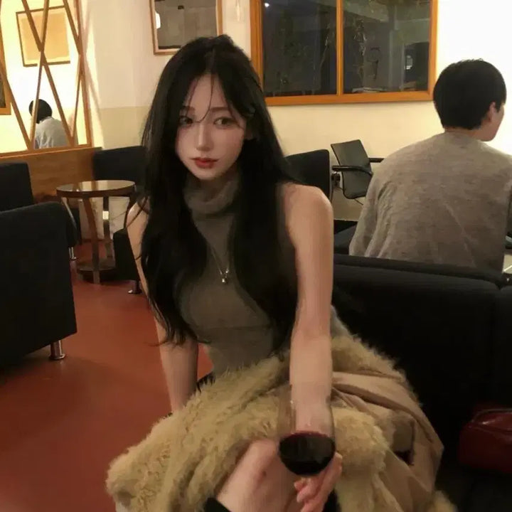 [BUNJANG] Noirbeau Holiday Angora Knit Beige Gray / (새상품) 누아르보 홀리데이 앙고라 니트 베이지그레이