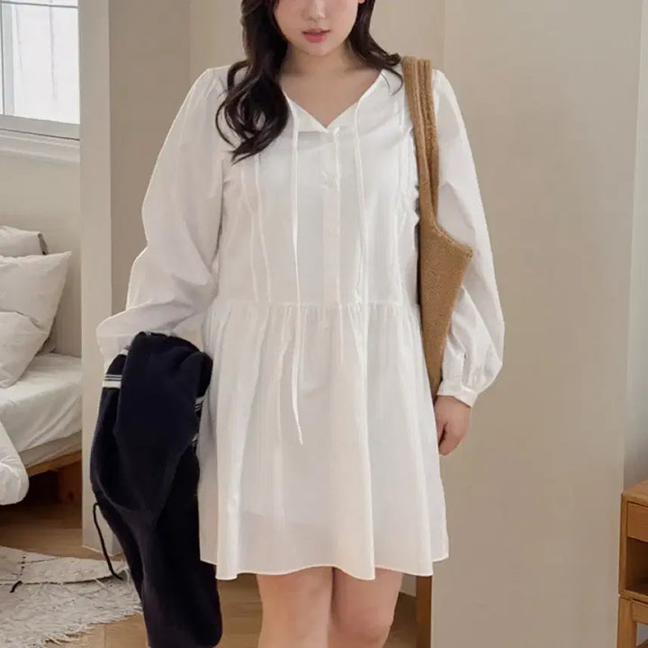 [BUNJANG] J-Style Cotton Midi Dress Ivory L / 제이스타일 코튼 미디 원피스 아이보리 L (새상품)