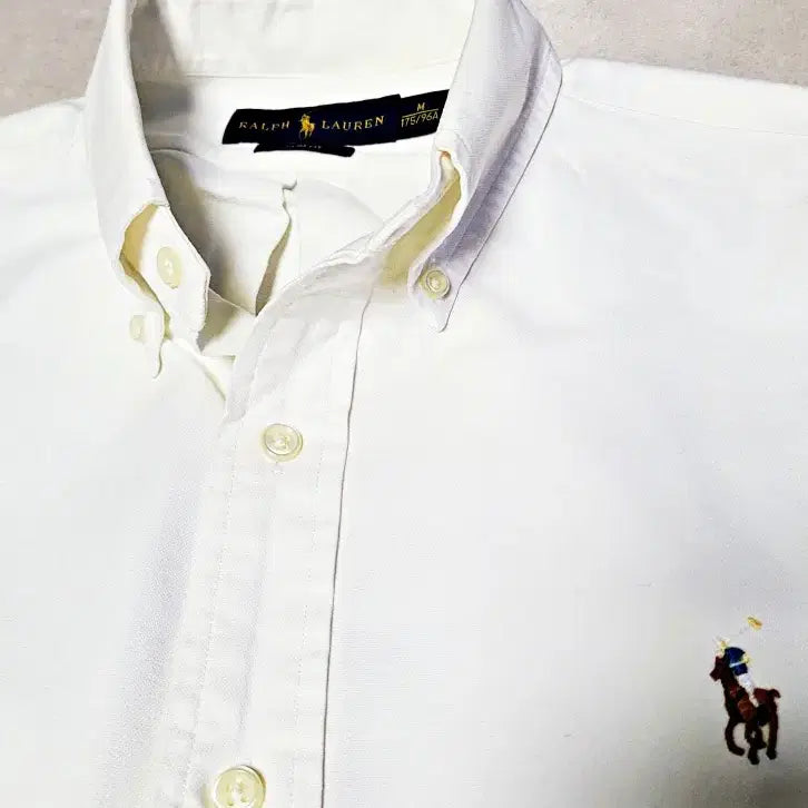 [BUNJANG] Polo Ralph Lauren Oxford Cotton Shirt / 폴로랄프로렌 오색말자수 화이트 옥스포드면셔츠 m 공용가능 폴1307