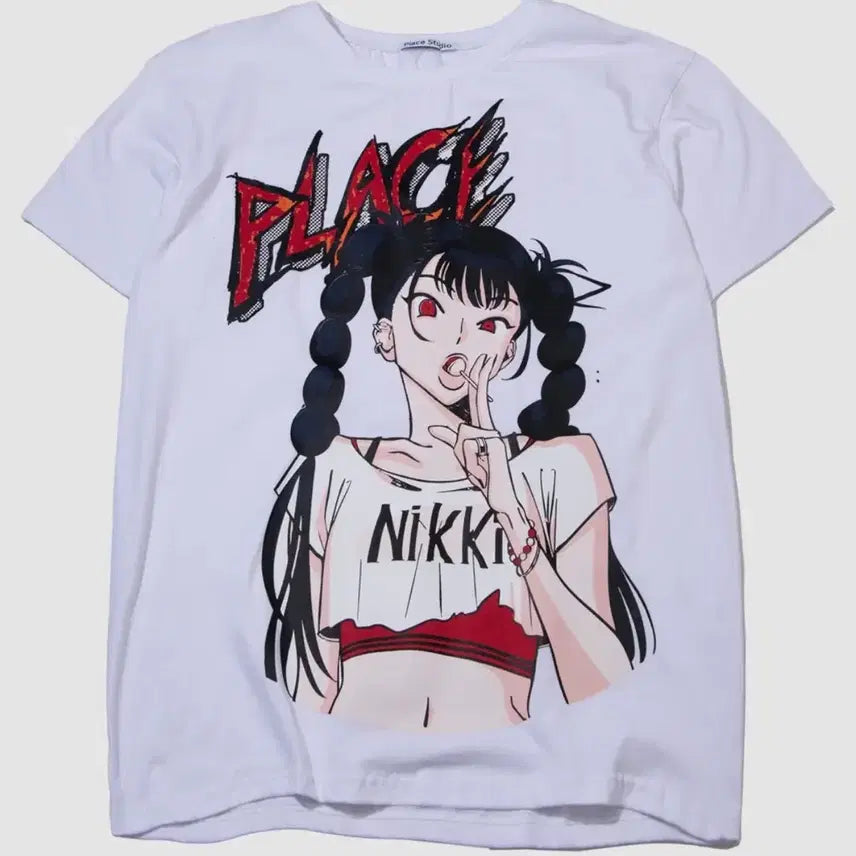 [BUNJANG] Place Studio Lollipop Nikki Cotton Oversized T-shirt / 플레이스 스튜디오 롤리팝 니키 코튼 오버핏 반팔 티셔츠