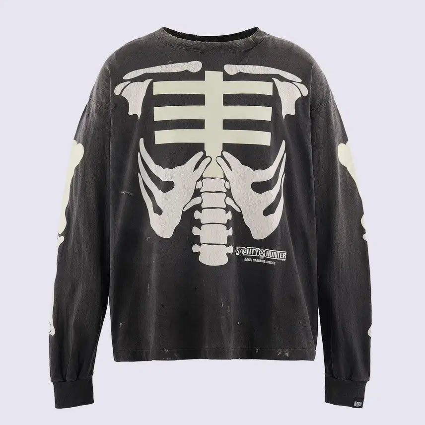 [BUNJANG] Saint Michael x Bounty Hunter Bone Long Sleeve T-Shirt / [새상품/L] 세인트미카엘 x 바운티헌터 본 롱슬리브 티셔츠 블랙