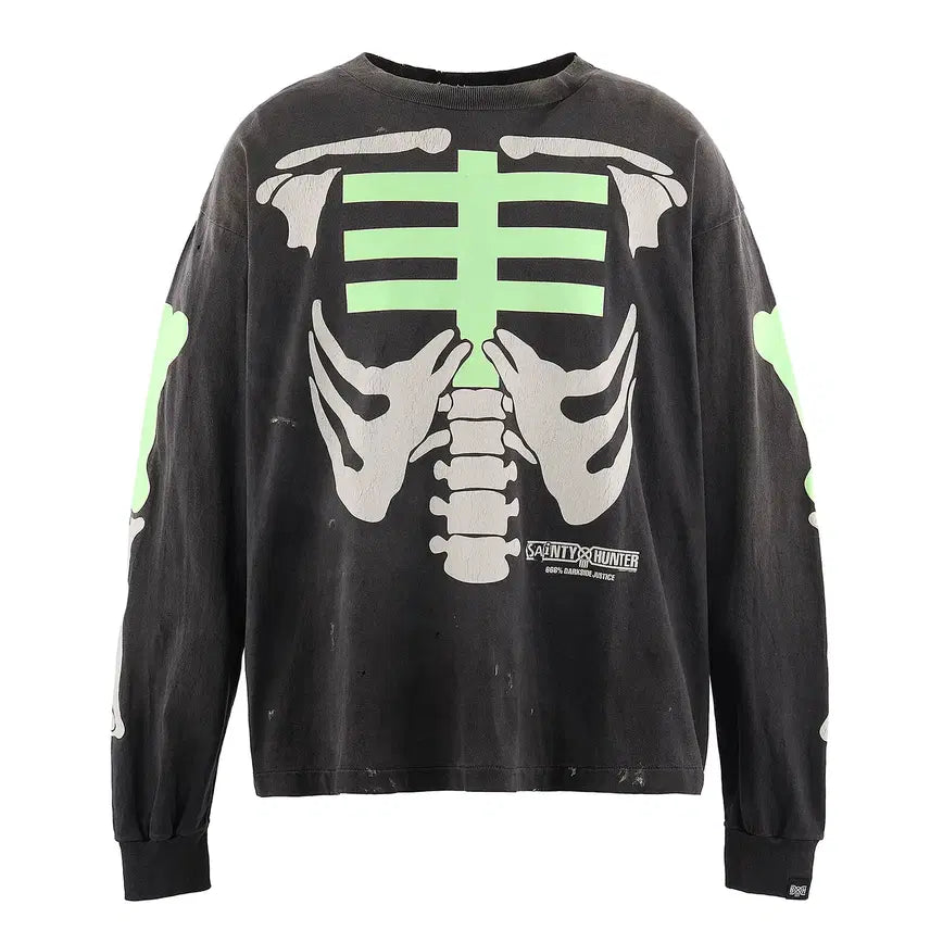 [BUNJANG] Saint Michael x Bounty Hunter Bone Long Sleeve T-Shirt / [새상품/L] 세인트미카엘 x 바운티헌터 본 롱슬리브 티셔츠 블랙