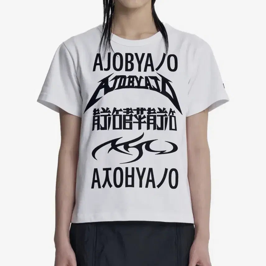 [BUNJANG] AJO BY AJO Five Logos Mini T-shirt - White / 아조바이아조 Five AJO Logos Mini T-shirt [WHIT