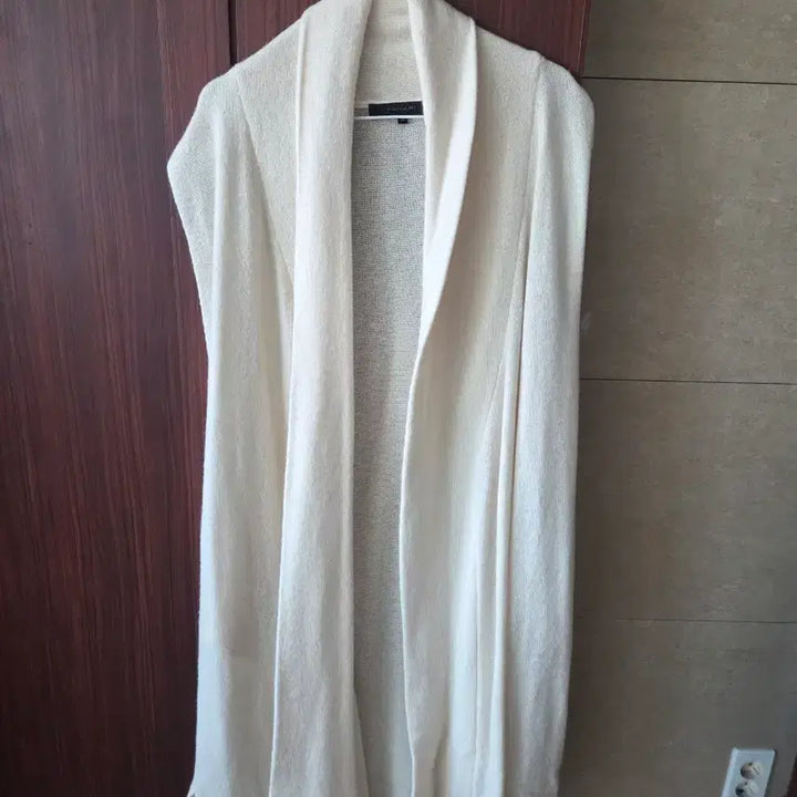 [BUNJANG] Tahari Ivory Long Cardigan Vest / 타하리 아이보리 롱 가디건 베스트