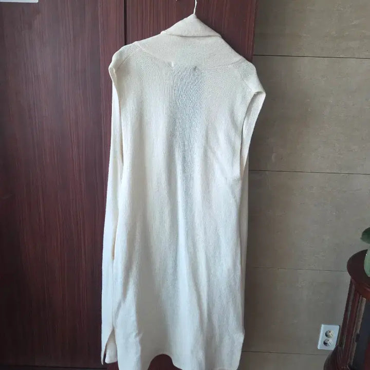 [BUNJANG] Tahari Ivory Long Cardigan Vest / 타하리 아이보리 롱 가디건 베스트