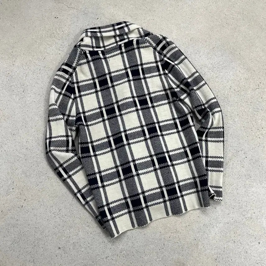 [BUNJANG] Polo Ralph Lauren Lambswool Check Cardigan / 폴로 랄프로렌 램스울 숄카라 체크 가디건