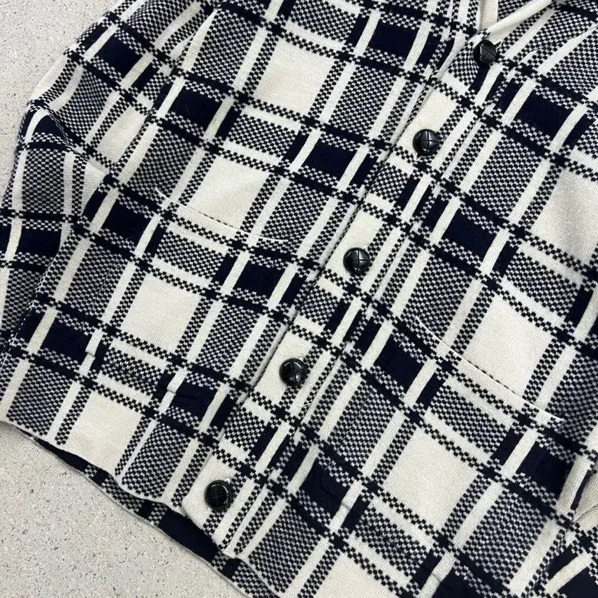[BUNJANG] Polo Ralph Lauren Lambswool Check Cardigan / 폴로 랄프로렌 램스울 숄카라 체크 가디건