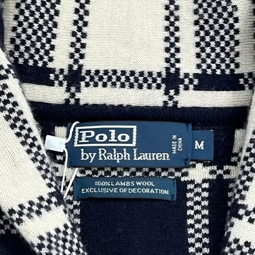 [BUNJANG] Polo Ralph Lauren Lambswool Check Cardigan / 폴로 랄프로렌 램스울 숄카라 체크 가디건