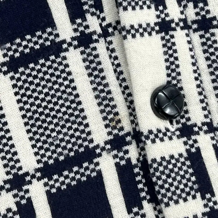 [BUNJANG] Polo Ralph Lauren Lambswool Check Cardigan / 폴로 랄프로렌 램스울 숄카라 체크 가디건