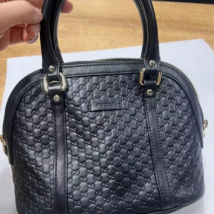 [BUNJANG] Gucci GG Embossed Dome Handbag / 구찌 블랙 GG 엠보스 돔백 핸드백 정품 | 사용감 적음 풀구성