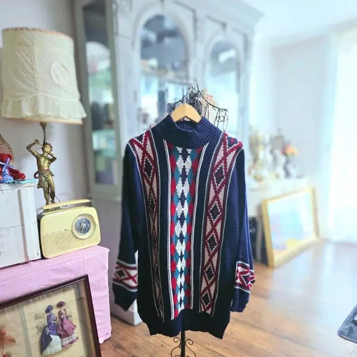 [BUNJANG] Clifton Place Vintage Pattern Knit Sweater / 남성 오리지널 빈티지 미국 Clifton Place 패턴 니트